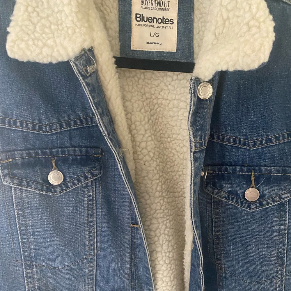Bluenotes sherpa lined denim jacket size large - Picture 3 of 5